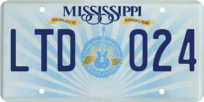 MS license plate LTD024