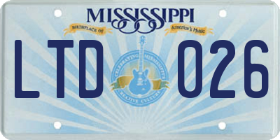 MS license plate LTD026