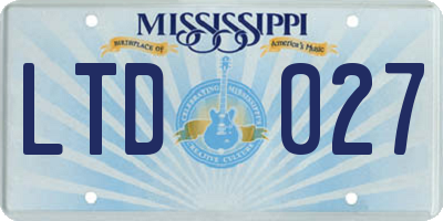 MS license plate LTD027