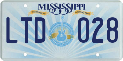 MS license plate LTD028