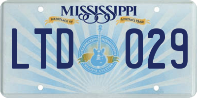 MS license plate LTD029