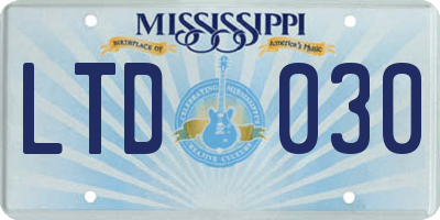 MS license plate LTD030