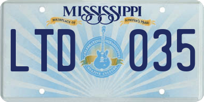 MS license plate LTD035