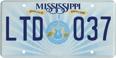MS license plate LTD037