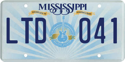 MS license plate LTD041