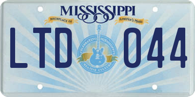 MS license plate LTD044