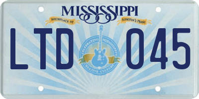 MS license plate LTD045