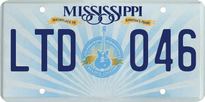 MS license plate LTD046