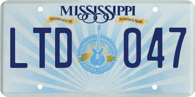 MS license plate LTD047