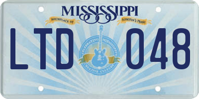 MS license plate LTD048
