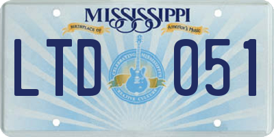 MS license plate LTD051