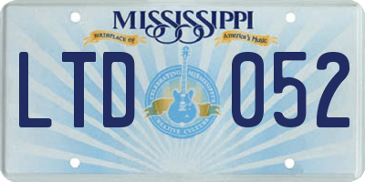 MS license plate LTD052