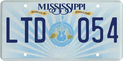 MS license plate LTD054