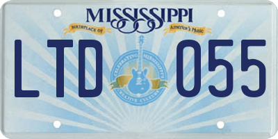 MS license plate LTD055