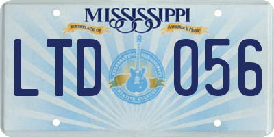 MS license plate LTD056