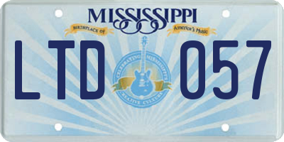 MS license plate LTD057