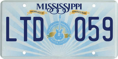 MS license plate LTD059
