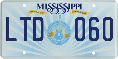 MS license plate LTD060