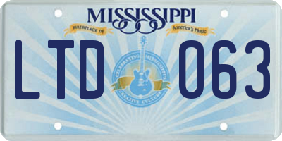MS license plate LTD063