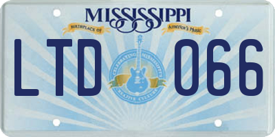 MS license plate LTD066