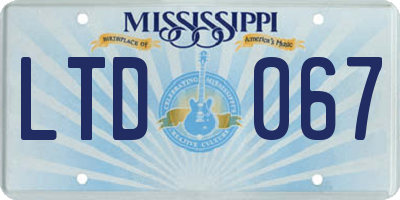 MS license plate LTD067