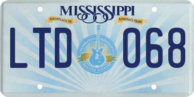 MS license plate LTD068