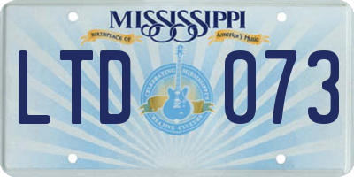 MS license plate LTD073