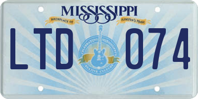 MS license plate LTD074