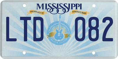 MS license plate LTD082