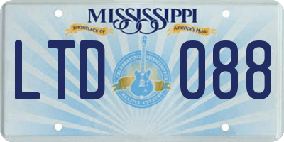 MS license plate LTD088