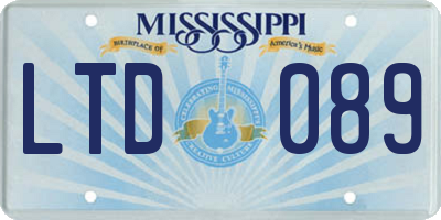 MS license plate LTD089