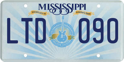 MS license plate LTD090