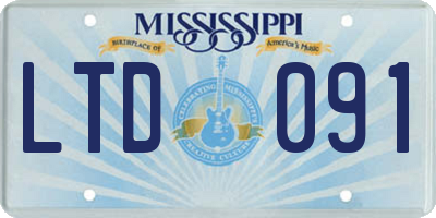 MS license plate LTD091