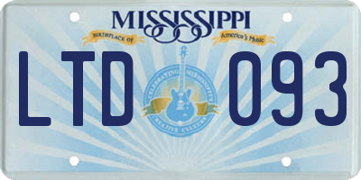 MS license plate LTD093