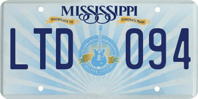 MS license plate LTD094
