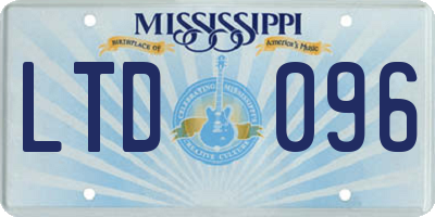 MS license plate LTD096
