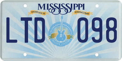 MS license plate LTD098