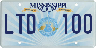 MS license plate LTD100