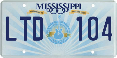 MS license plate LTD104