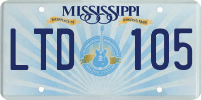 MS license plate LTD105