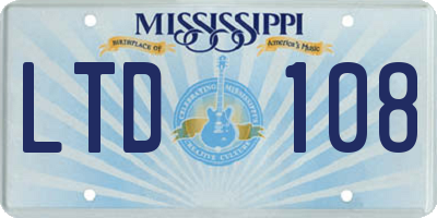 MS license plate LTD108