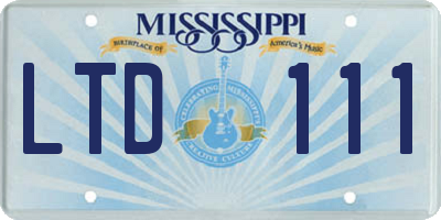 MS license plate LTD111
