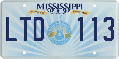 MS license plate LTD113