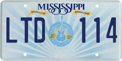 MS license plate LTD114