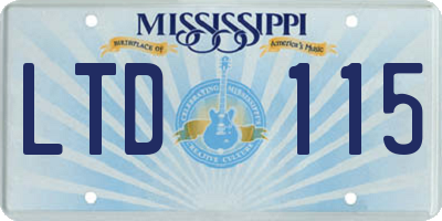 MS license plate LTD115