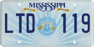 MS license plate LTD119