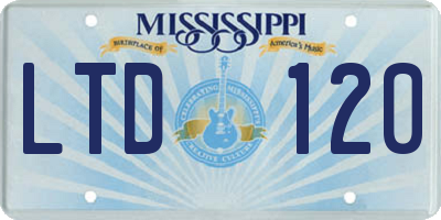 MS license plate LTD120