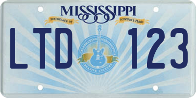 MS license plate LTD123
