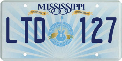 MS license plate LTD127