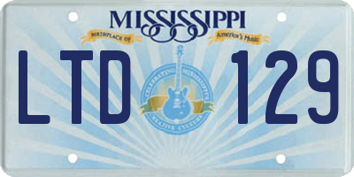 MS license plate LTD129
